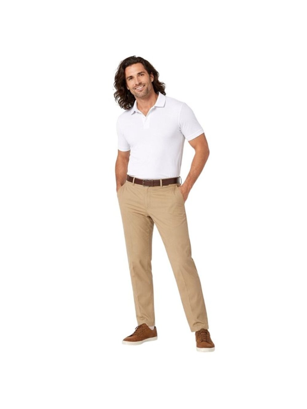 New VRST Slim Fit Mens Khaki Golf Pants W38 L32 Polyester Blend Machine Washable